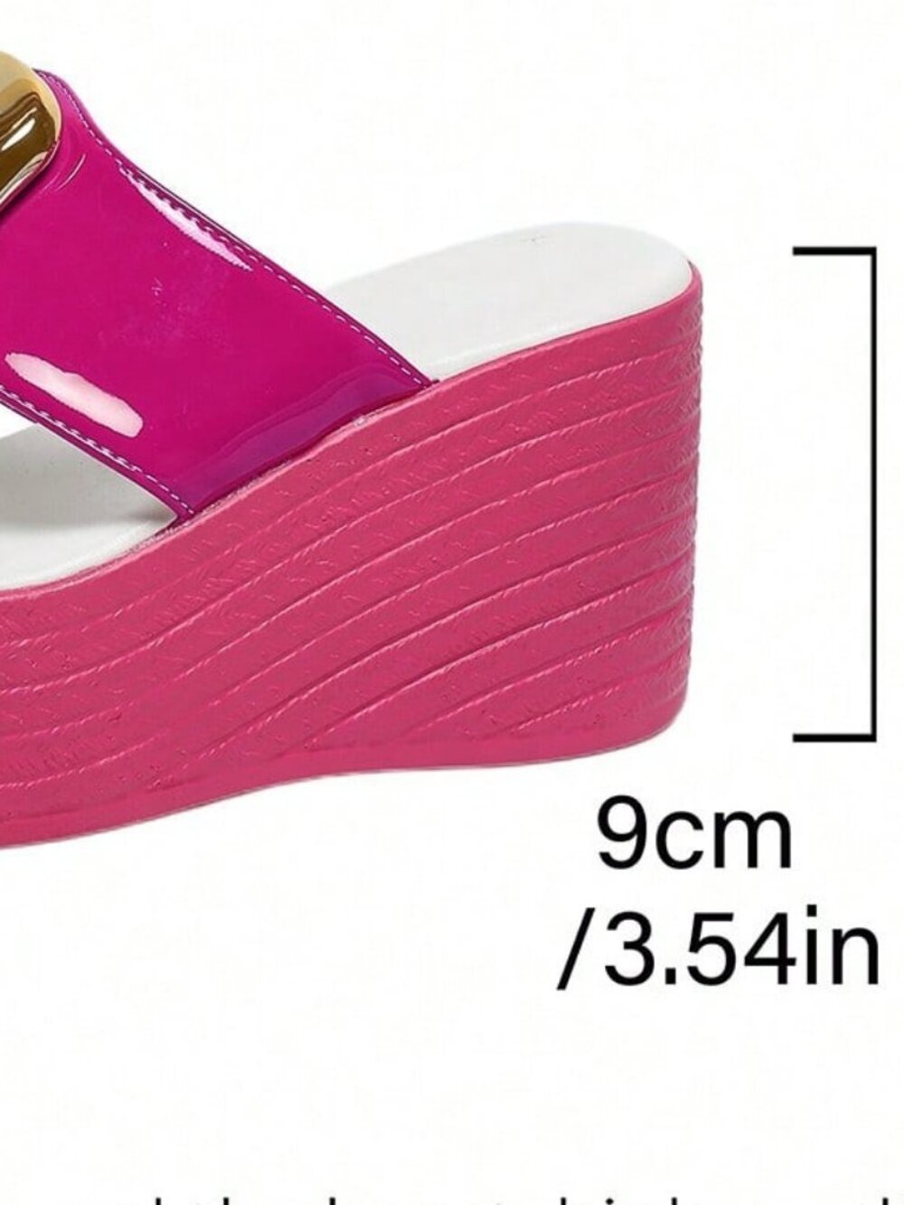 Hot Pink Fashionable Women's Thong Platform Sandals - Picture 8 of 9
